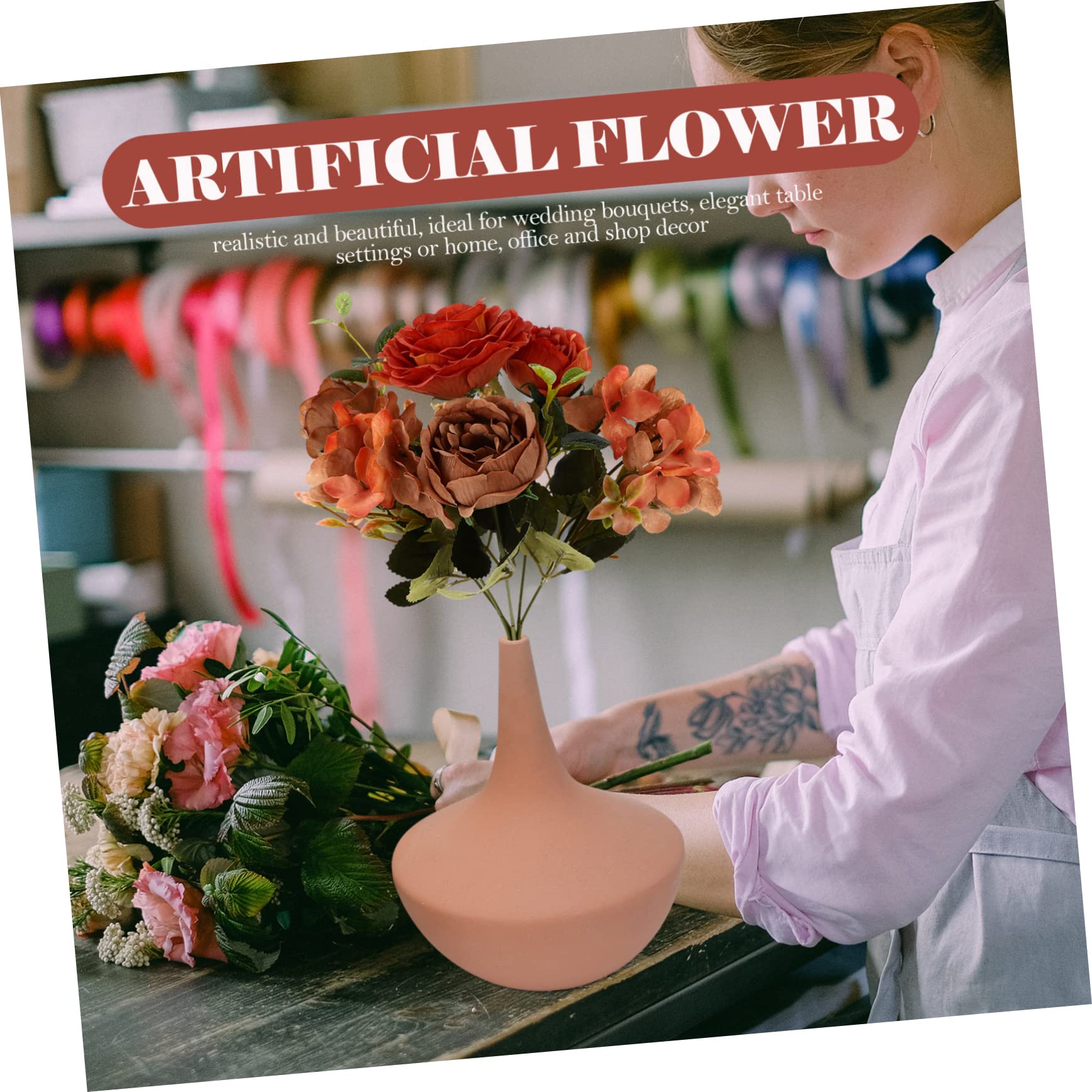 ABOOFAN 6 Stück Künstliche Pfingstrosen Hochzeits Party Künstliche Blumen Schmücken Simulationsstrauß Heimblume Heimdekoration DIY Blumen Kreative