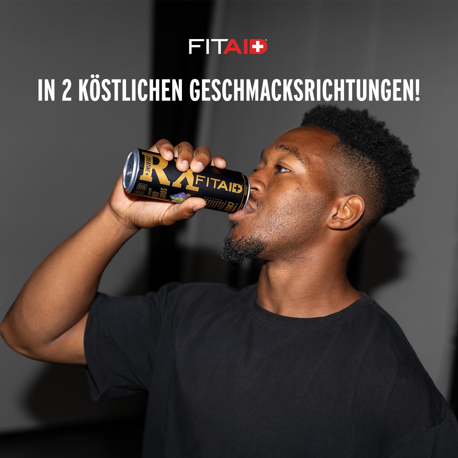 FITAID RX Sour Grape Clean Creatin Monohydrat Recovery Sport Drink 24x355ml | Regenerationsgetränk & Hydration Helper mit BCAA, Elektrolyten, Kurkuma, Vitaminen, CoQ10 und Stevia für Sport und Alltag