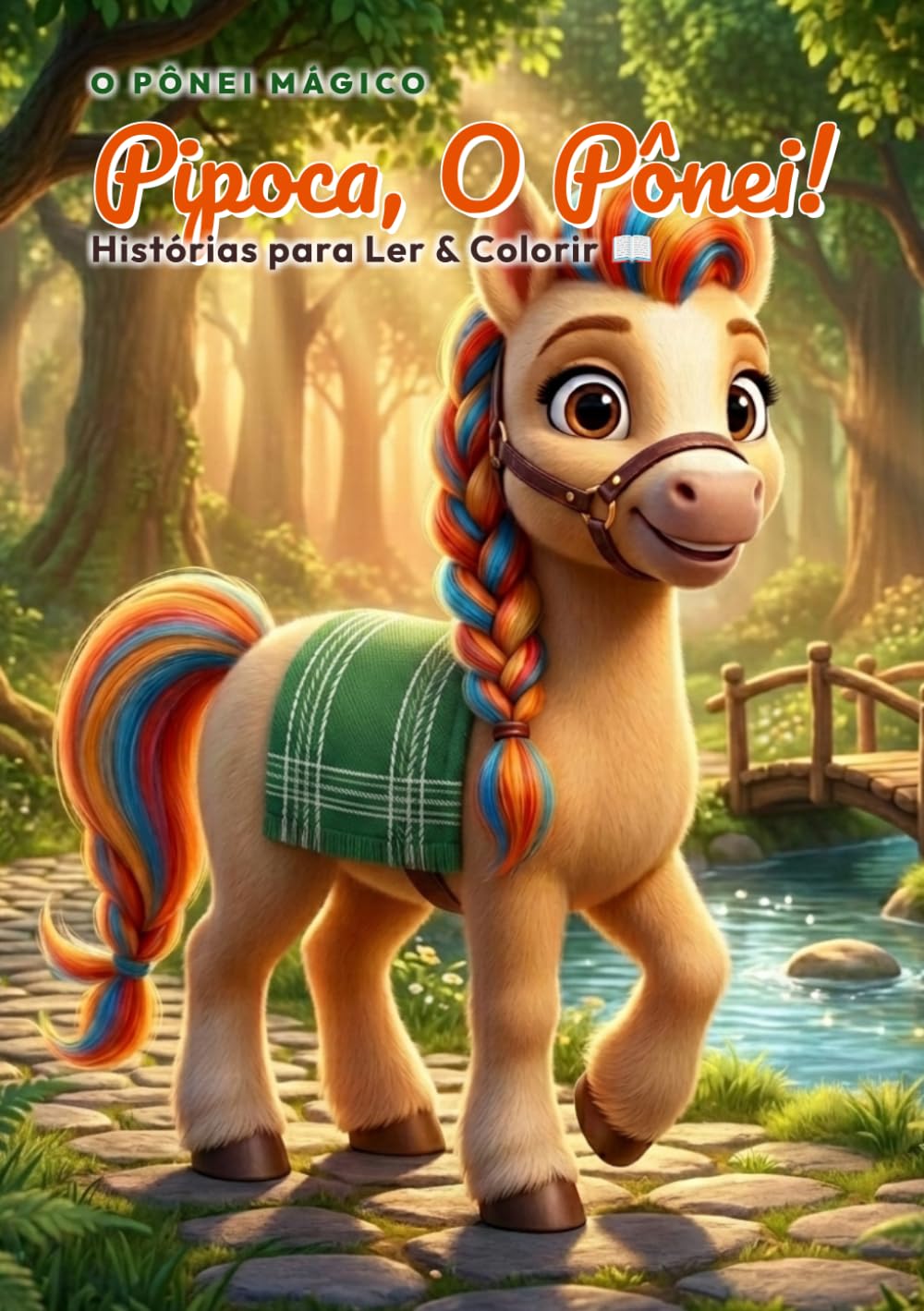 Pipoca, o Pônei: Livro de Colorir da Fazendinha: 36 Desenhos Fofos, Traços Grossos e Simples para Crianças (Estilo Cozy & Easy)