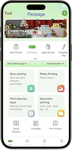 Miniatura 5 de IOOIOO Impresora térmica portátil sin tinta de 300 DPI, P80H, para papel térmico enrollado tamaño carta de 8.5 x 11 pulgadas