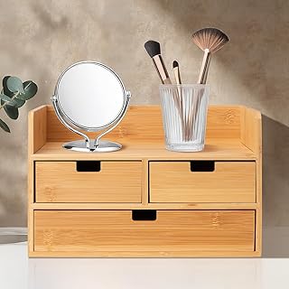 12 Minimalist Office Ideas for Clean Productive Workspaces 125 Bamboo Desk Organizer With 3 Drawers Desktop Organizer Modren Table Stor...