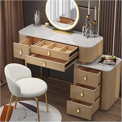 Miniatura 5 de Dressers All Solid Wood Slate Dressing Table Dressing Table Apartment Storage Cabinet Makeup Mirror Makeup Stool Combination Set Bedroom Storage