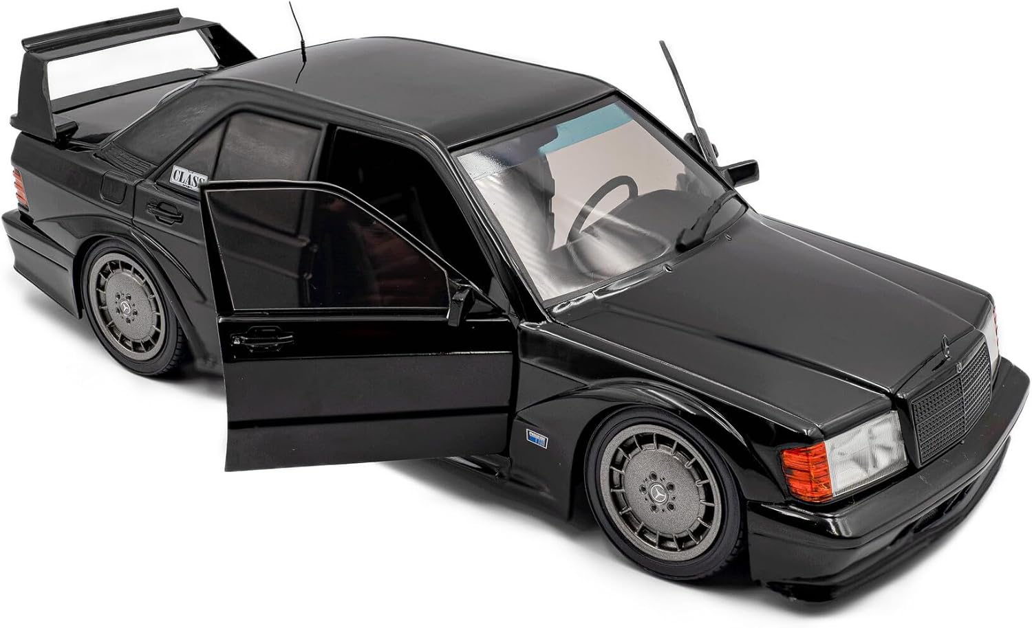 Diecast Model Car Compatible for Mercedes Benz 190 Evolution II W201, Black, 1:18 Scale Solido S1801012