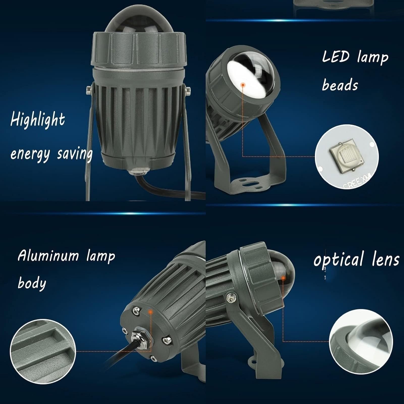 3W/5W Focos LED - Foco De Haz Estrecho Impermeable IP65, Foco De Iluminación Remota para Iluminación De Edificios Al Aire Libre, Foco De Haz LED, Empotrable Al Aire Libre Focos(White,4A-24V)