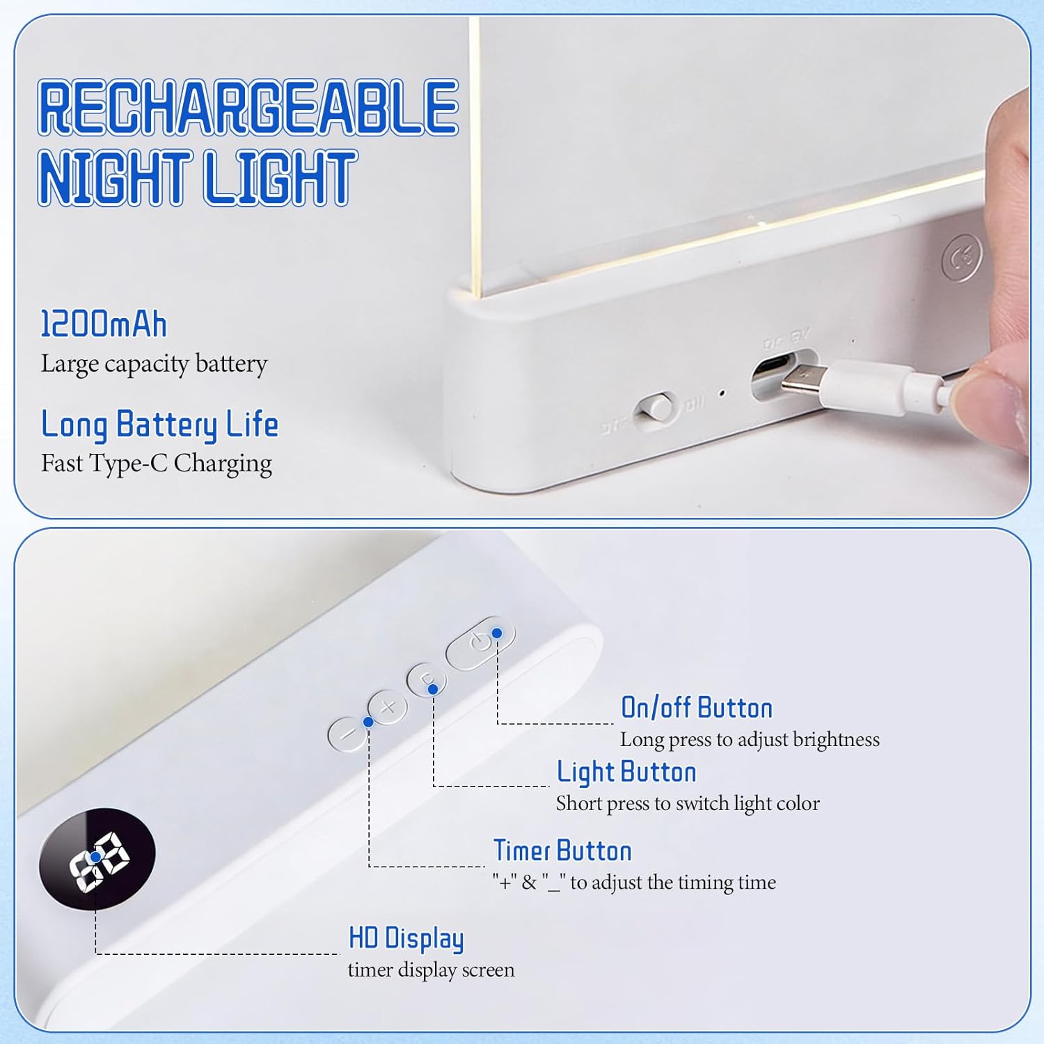 LED Reading Light, Rechargeable Clear Flat Book Light with 3 Colors & Timer, Dimmable Book Lights for Reading at Night, Doodleable Panel Plate Lamp Full Page Lights, for Book Lovers (Pink)