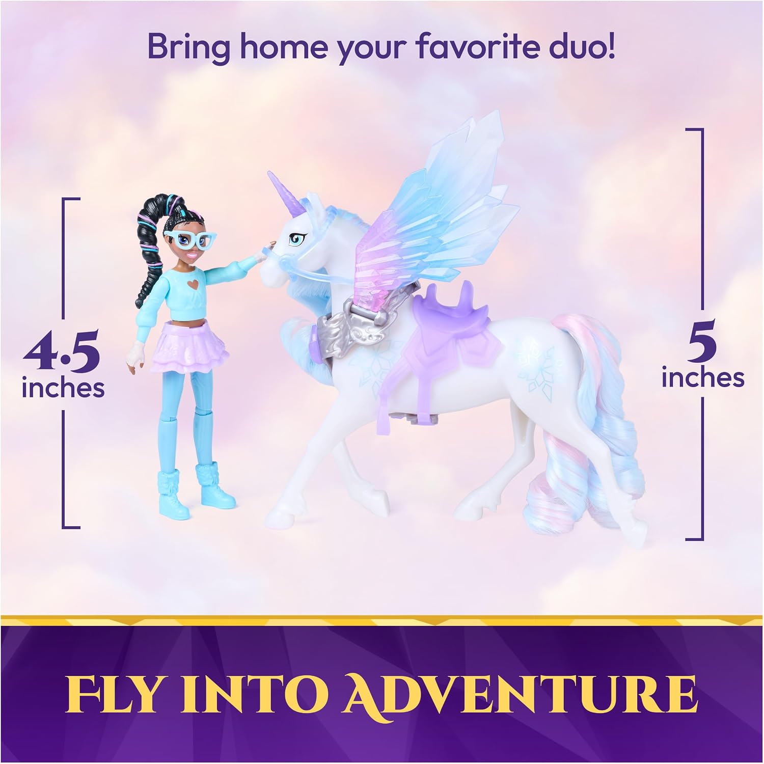 Unicorn Academy Wing Magic Layla & Glacier, Dolls & Toys, Ages 4+ image 2