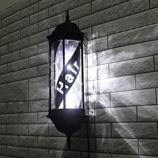 Lámparas de pared luces de pared linterna solar luces exteriores luz LED retro salón peluquero tienda letrero iluminación giratorio rojo blanco azul tiras impermeables al aire libre (color: caballo