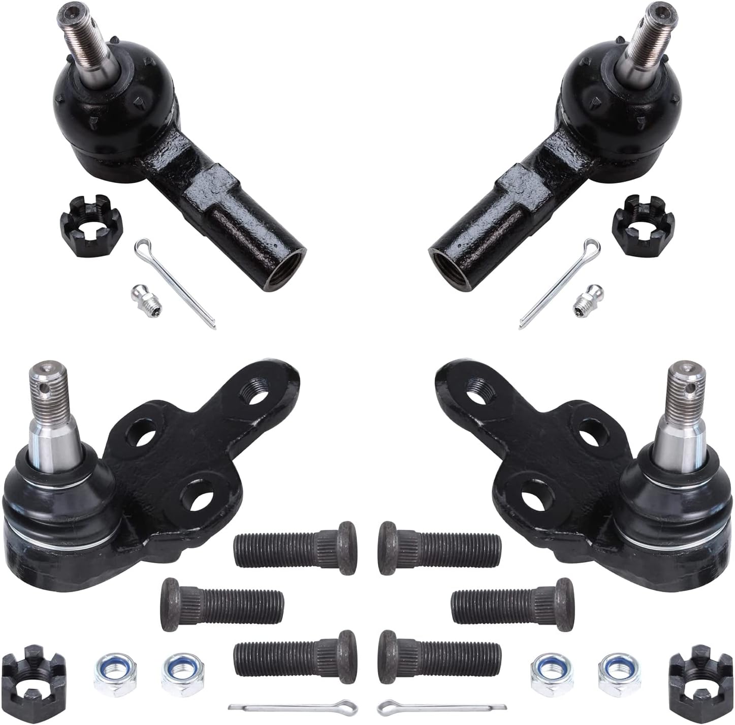Detroit Axle - Front 4pc Suspension Kit for Toyota Camry Solara Sienna Avalon Lexus ES300 RX300, 2 Lower Ball Joints 2 Outer Tie Rod Ends Replacement