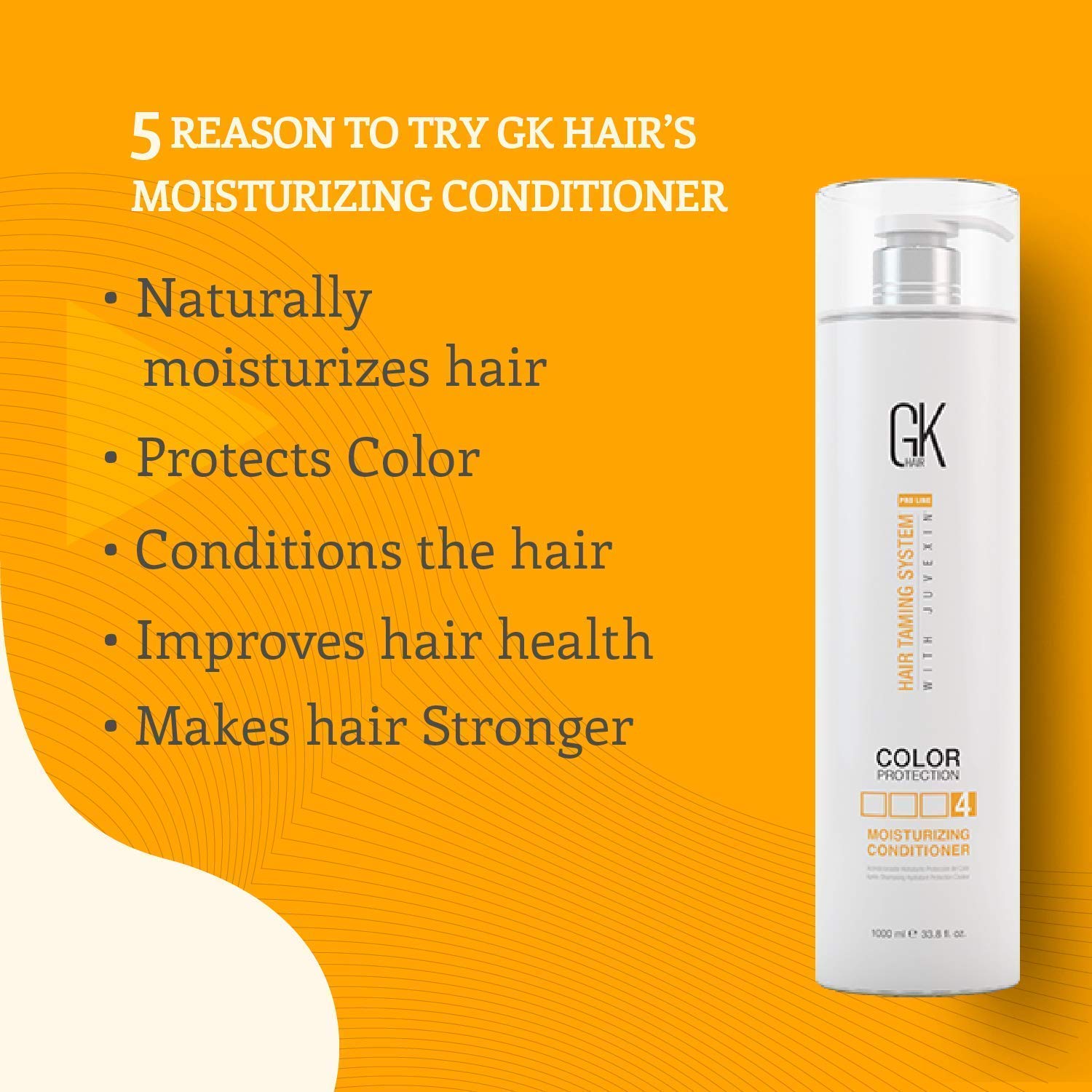 Global Keratin GK Hair Moisturizing Conditioner (33.8 fl.oz/1000ml) - Moisturizing Shampoo (10.1 fl.oz/300ml)