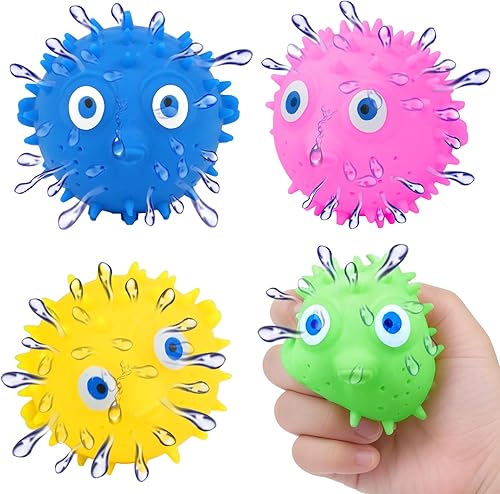 uvitaya - 4 bolas de agua de pez globo, juguetes sensoriales para aliviar el estrés flotantes, juguetes de piscina para niños, bolas de agua para