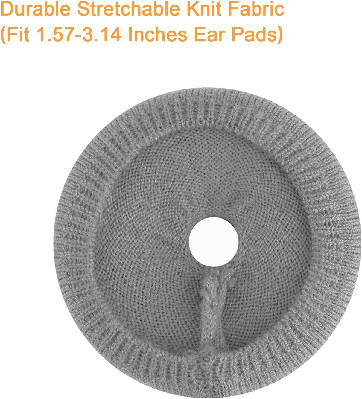 Earpads Sweater Cover Protectors with Knit Fabric for Beats Solo 3/2, Solo HD/Mixr/EP Headphones and Other Headsets with 1.57-3.14 Inch Ear Cushions [ 2 Pairs ] (Grey)