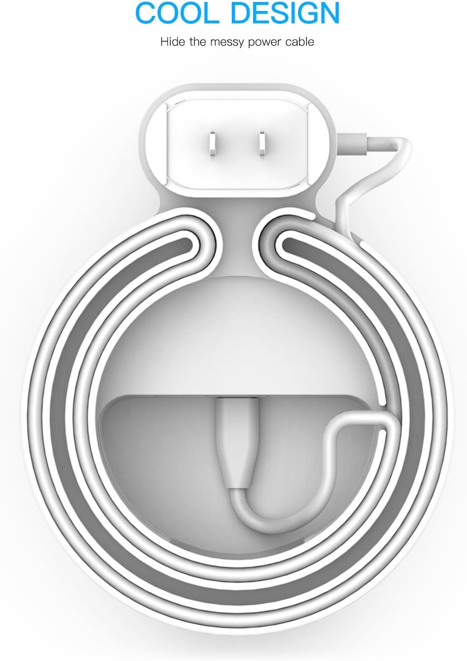 Google WiFi Outlet Wall Mount Holder [AC1200, 2020 Model Round Plug], Simplest Bracket Stand for Google WiFi Router and Extender, No Messy Wires, Space Saving White (3 pcs)