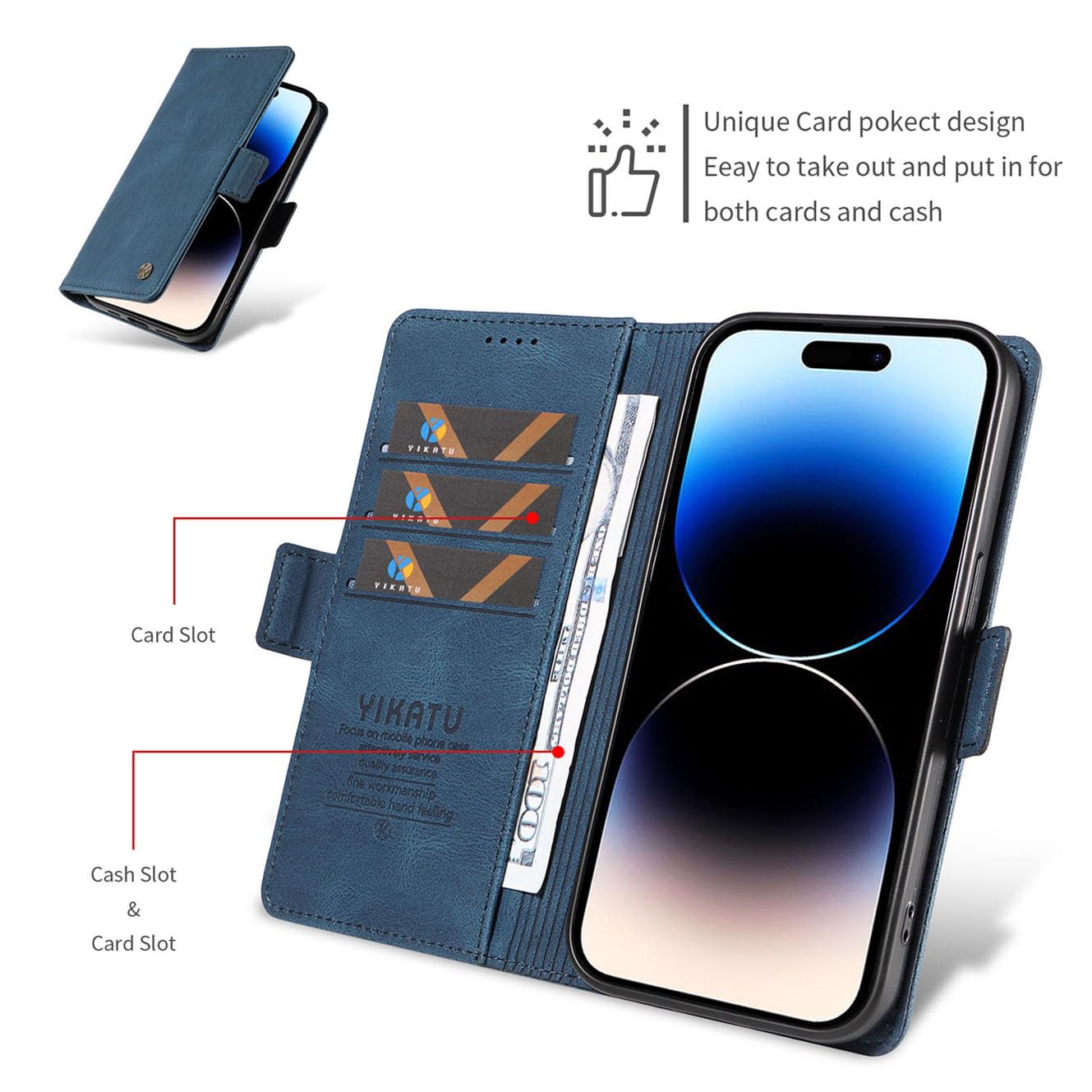 YUECXIN Etui do Motorola Edge 50 Neo/Edge 60 Neo/ThinkPhone 25, skórzane etui z klapką PU w stylu portfela, ze stojakiem/gniazdem na karty/magnetycznym zapięciem/blokadą RFID/ochroną przed wstrząsami