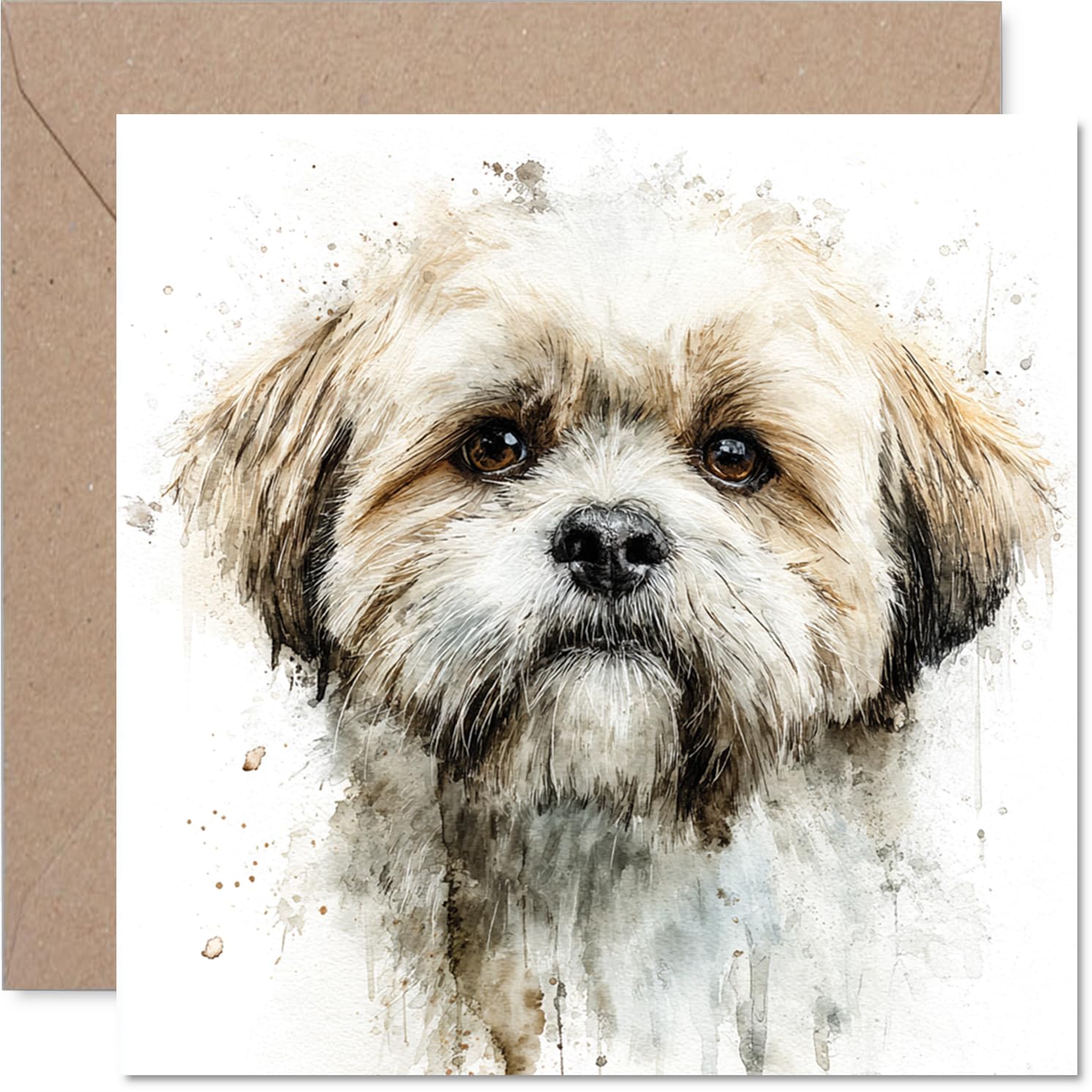 Shih Tzu Birthday Card for Men Women - Dog Breeds - Happy Birthday Card for Son Dad Wife Grandma, 145mm Bday Greeting Cards