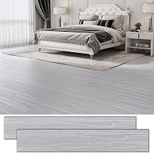 54 Sq.Ft. Peel and Stick Vinyl Floor Tiles 36" x 6" Wood Look Planks, 36 Pack Waterproof Self-Adhesive Flooring Tiles, DIY for Renter, Kitchen, Living Room, RV, Light Grey