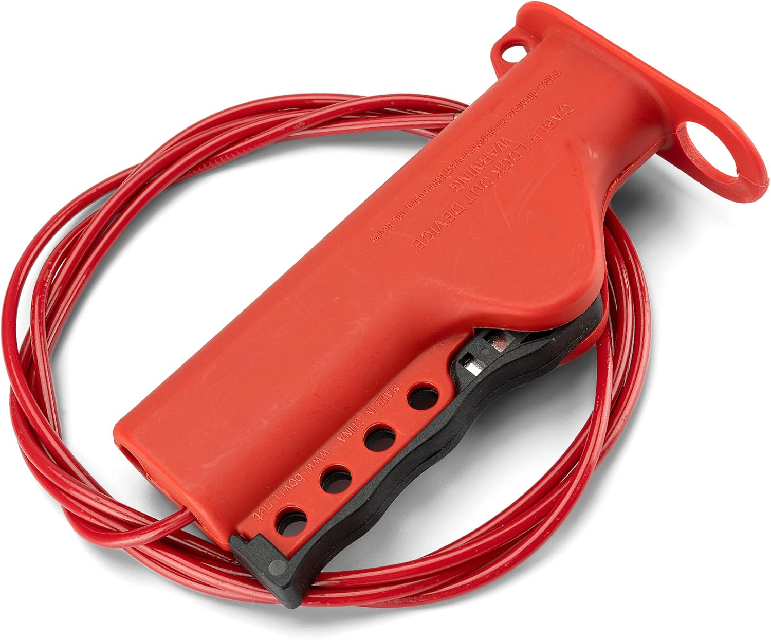 Adjustable Cable Lockout, 8 ft Steel Cable, 4 Lock Points, 1 Pack | Nylon Body and Vinyl Coated Steel Cable for Handheld Lockout Tagout, of Breakers and hard-to-reach Energy Isolation Points