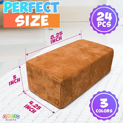 Miniatura 24 de El bloque de construcción original de felpa premium para niños - Bloques de espuma seguros certificados en fundas de tela lujosamente suave - Juego