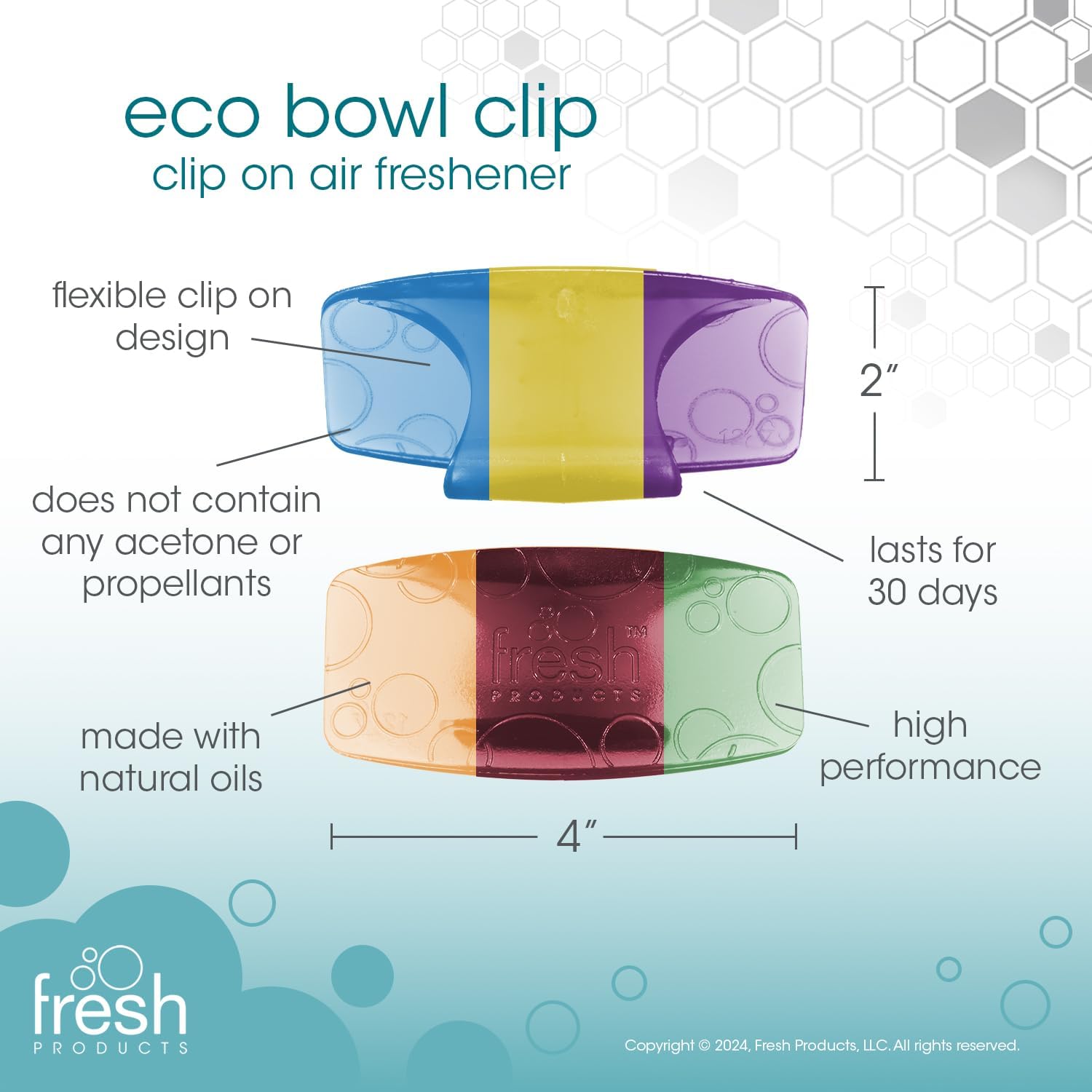 Fresh Products Toilet Bowl Eco Bowl Clip 2.0 Toilet Bowl Air Freshener - Sample Pack (8 Scents)