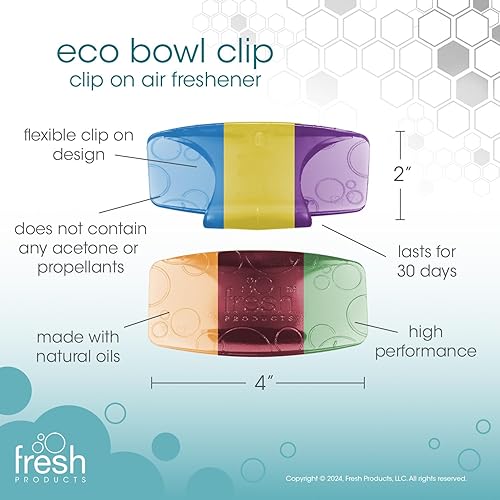 Miniatura 5 de Fresh Products Ambientador Eco Bowl Clip  Ambientador de inodoro y basura de diseño versátil  Aceites naturales sin químicos  Discreto  Dura 30 días