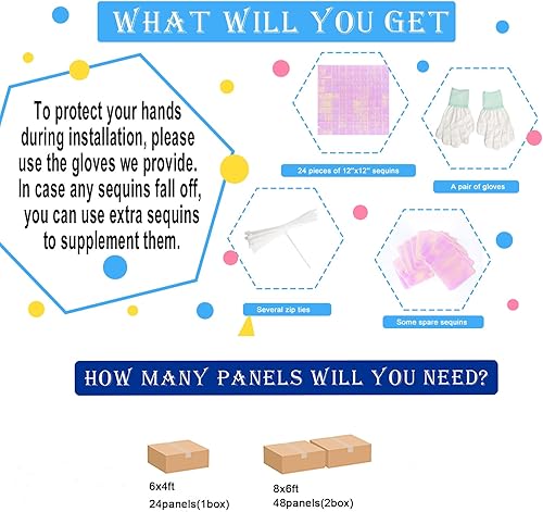 Miniatura 6 de Telón de fondo de pared con lentejuelas cuadradas de color rosa arcoíris para decoración de cumpleaños, Navidad, fiesta de Halloween, boda,