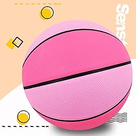 Senston Basketball Balls Size 3/5/6/7 Basketballs Indoor Outdoor 27.5/29.5 inch Basketball (Pink, 25.5\'\'/Size 3)