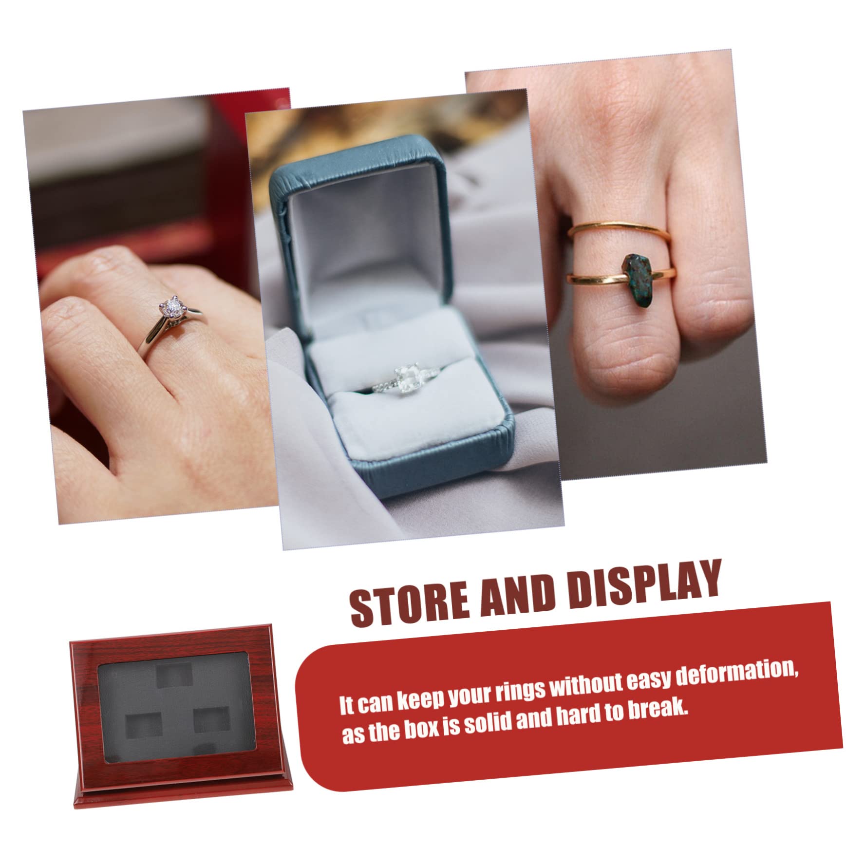 Happyyami Coffret Bague Délicat en Bois pour Bagues de Championnat