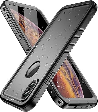 SPORTLINK for Phone Xs Max Waterproof Case, Waterproof Shockproof Snowproof with Built-in Screen Protector Slim Case for Phone Xs Max 2018 Release Black