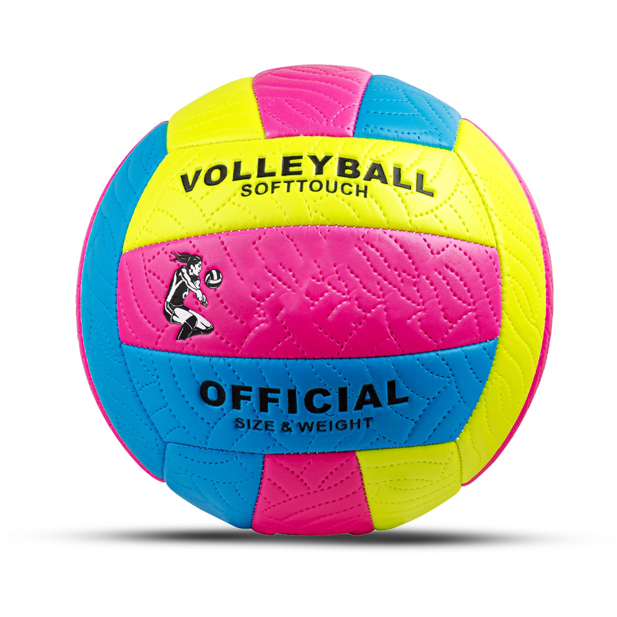 Hsport Softtouch Voleybol Topu Resmi Boyut ve Ağırlık Premium Dikişli İç ve Dış Mekan Kullanımı Çift Astarlı No:5 - Pompa Hediyeli (Sarı)