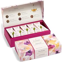 Tea Forte Tea Sampler, 10 Pyramid Infuser Bags, Premium Tea Gift Set | Mariposa Tea Petite Presentation Box, 2 of Each Blend, Individually Wrapped, Giftable Presentation Box for Tea Lovers