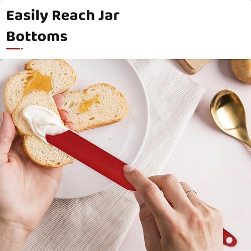 Miniatura 4 de Raspador de tarro de silicona con mango largo, esparcidor de mermelada para mantequilla de maní, espátula de cocina para hornear y glaseado