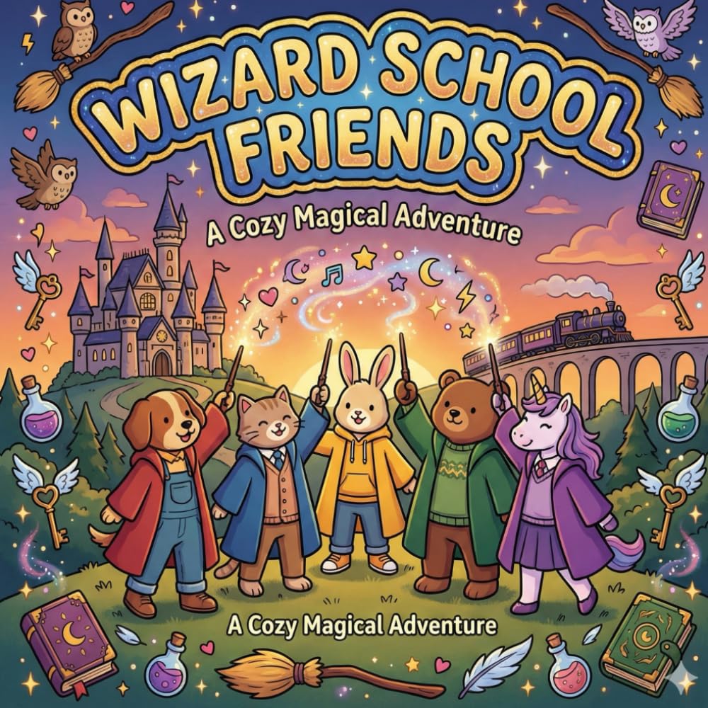 Wizard School Friends: A Cozy Magical Adventure (The Cozy Crew Coloring Adventures)
