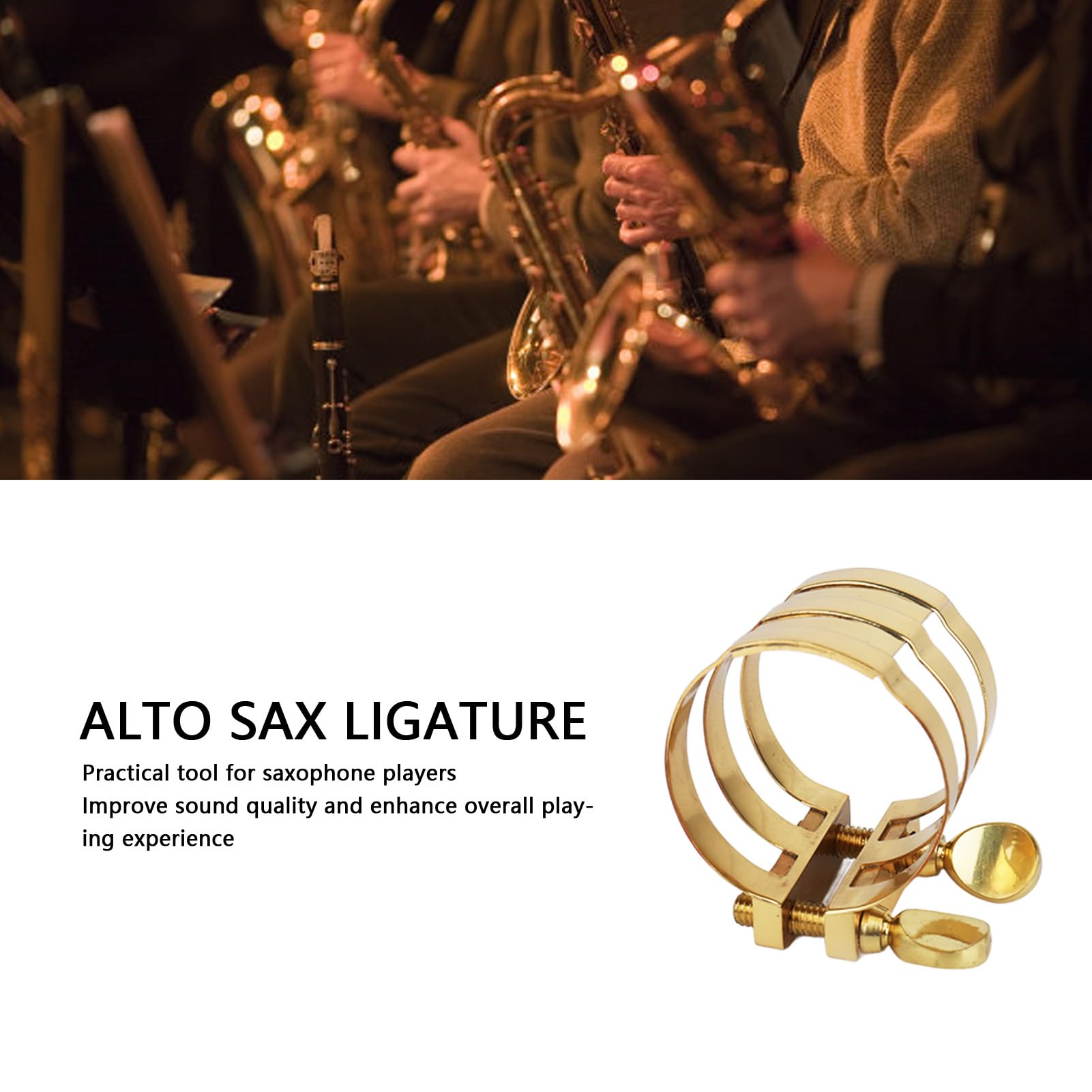 Legatura per Sassofono Contralto, Durevole ABS Bocchino per Legatura Chiusura per Sax Clip Accessori per Parti di Strumenti Musicali