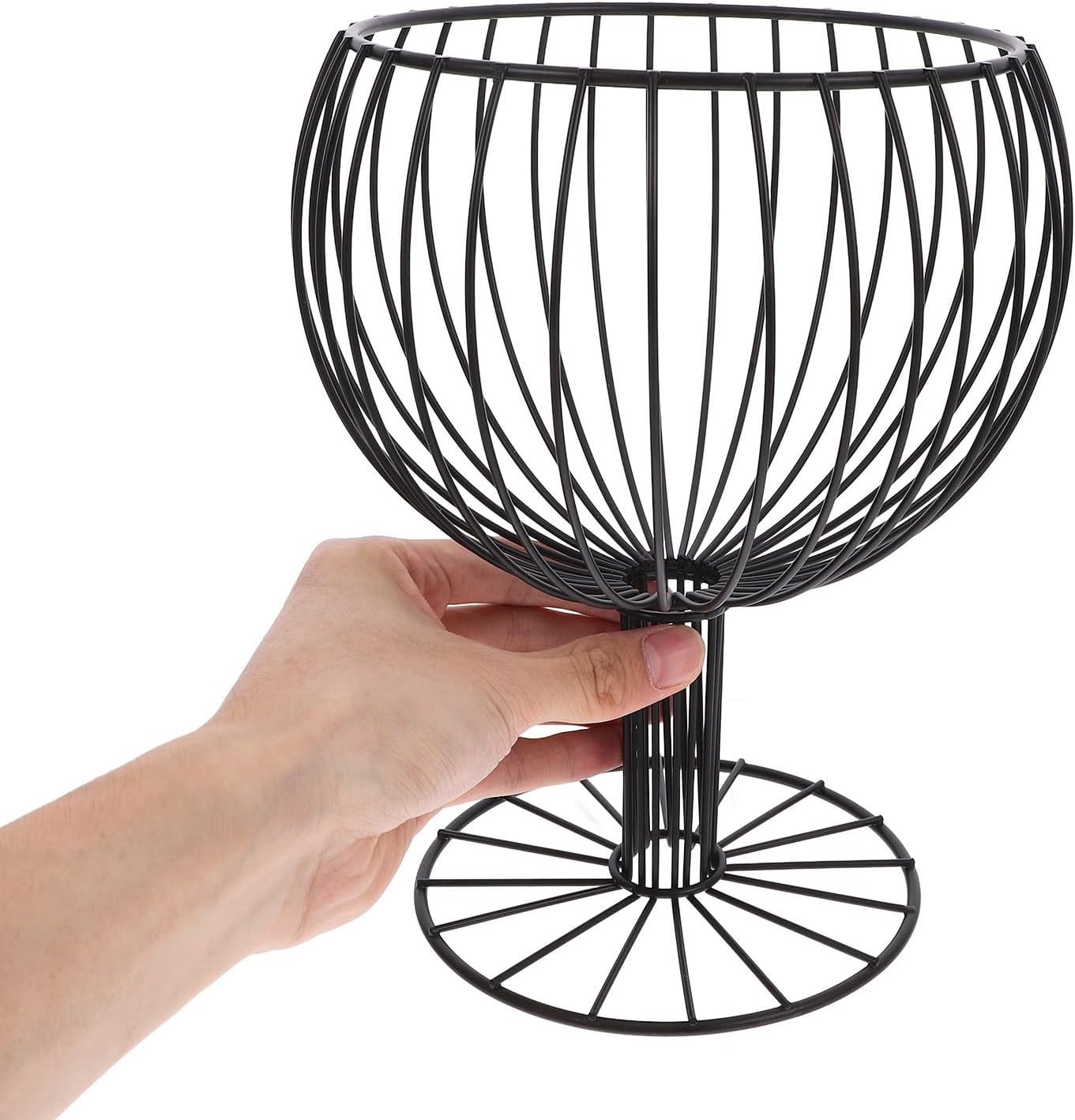 Metal Coffee Pod Holder and Wire Fruit Basket, Iron Wire Espresso Pod Organizer with Tea Bag and Candy Storage, Black Countertop Basket for Home Kitchen Use