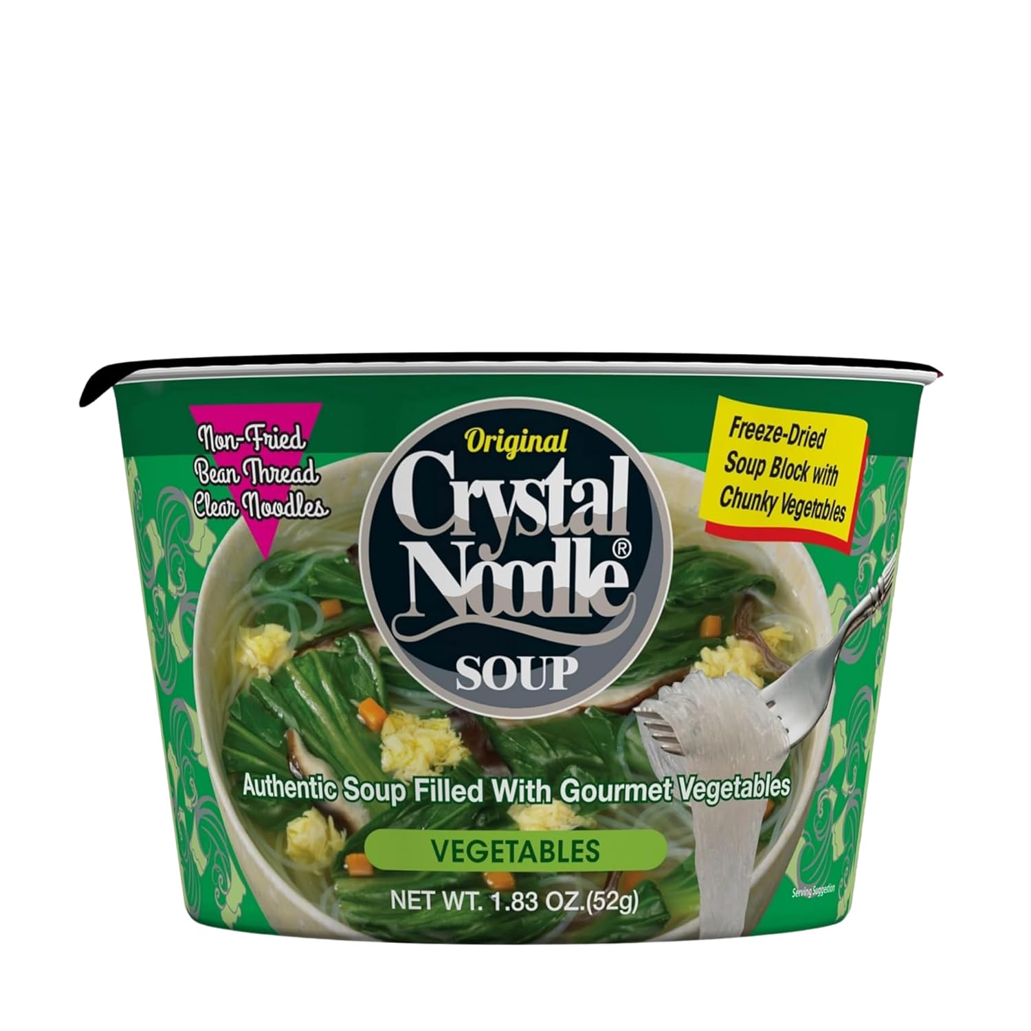 Crystal Noodle Soup, Vegetable, (Pack of 6 Cups) 1.83 OZ