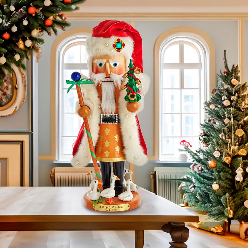 Steinbach Kurt Adler 18-Inch Limited Edition Musical Twelve Days of Christmas Five Golden Rings and Six Geese a Laying Nutcracker