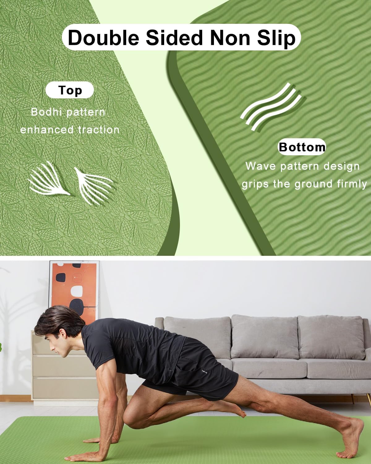 Large Exercise Mat 78"x51" 1/2 Inch Extra Thick TPE Yoga Mat Non-Slip Workout Mats for Yoga Pilates, Home Gym