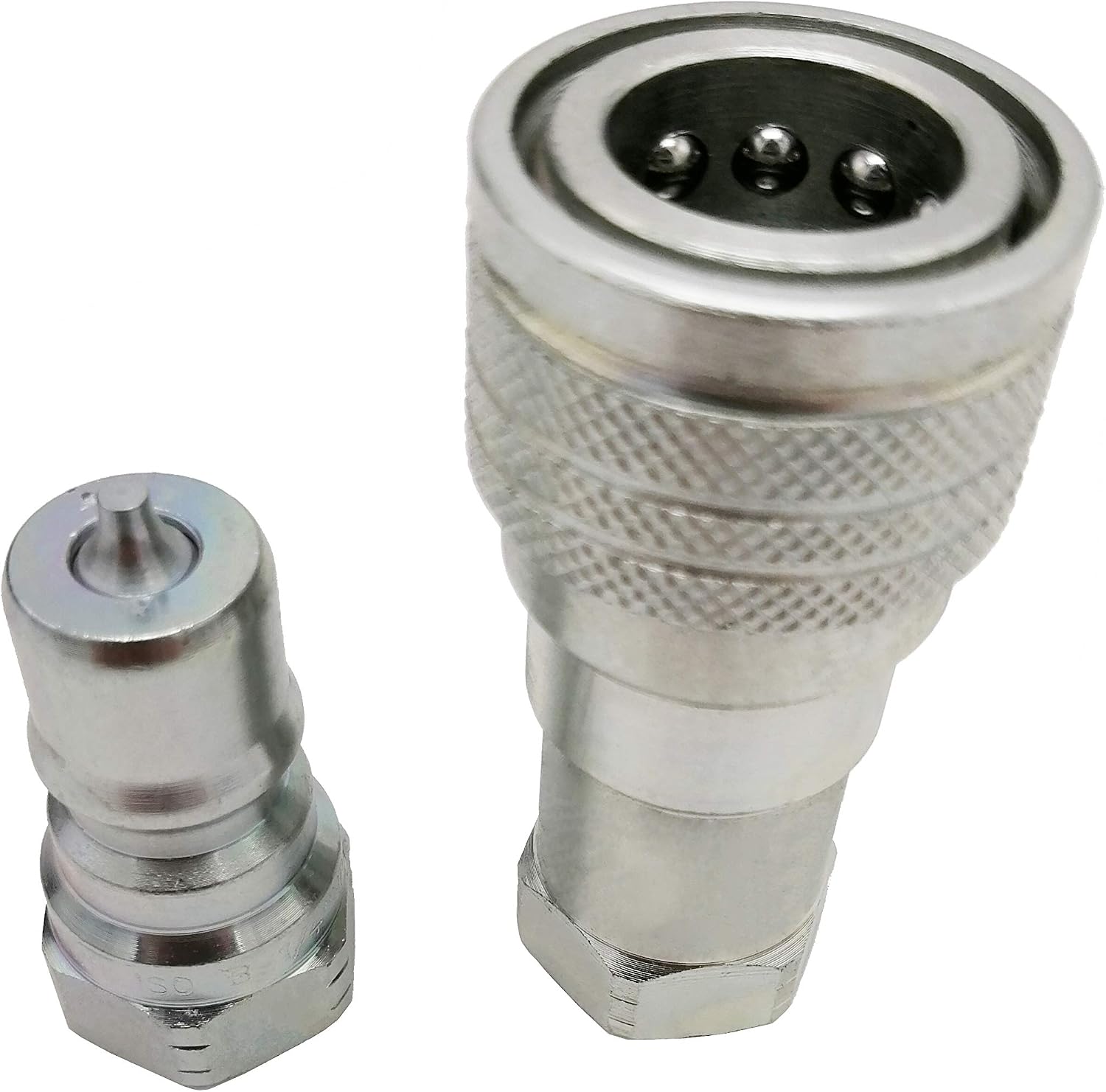 ISO 7241-B 1/4 Inch NPT Quick Disconnect Hydraulic Coupler/Coupling (2 Set)