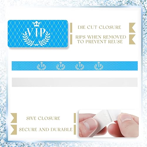 Miniatura 3 de Jadive 500 pulseras de papel de plástico VIP impermeables para fiestas, pulseras de identificación para eventos, parques de atracciones, clubes,