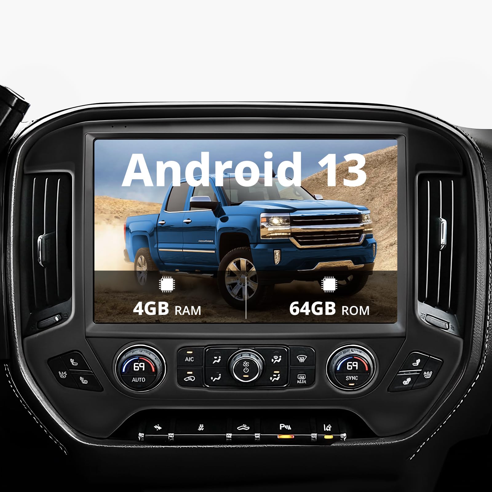 View 1 of **Use for parts only**Dedalas Solvo 10.1" Car Stereo Receiver for Chevy Silverado 2014-2018