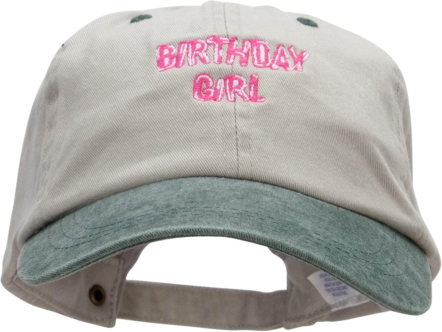 e4Hats.com Birthday Girl Embroidered Pigment Dyed Wash Cap