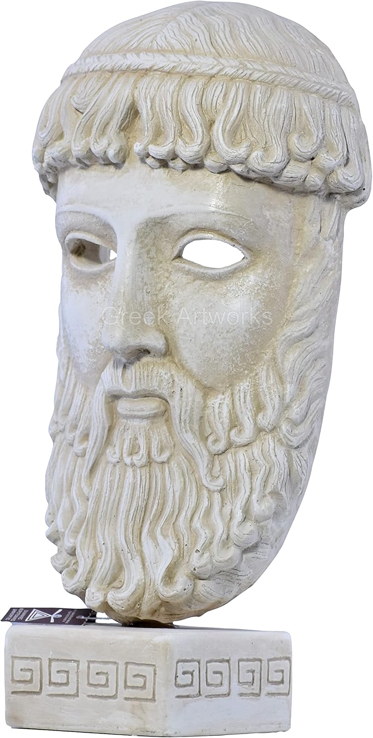 Zeus Father King of Gods Bust Head Greek Statue Sculpture Cast Stone