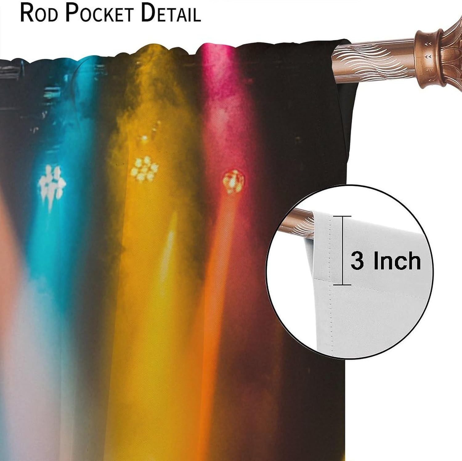 Drum Kit Modern Blackout Curtains for Bedroom/Living Room, Electronic Musical Instrument Curtains Rod Pocket Thermal Insulated Window Drapes, 21W x 63L, 2 Panels