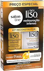 Salon Line, Kit Shampoo e Condicionador, Meu Liso Restauração Intensa, Vegano - Para Cabelos Lisos, 2 Unidades