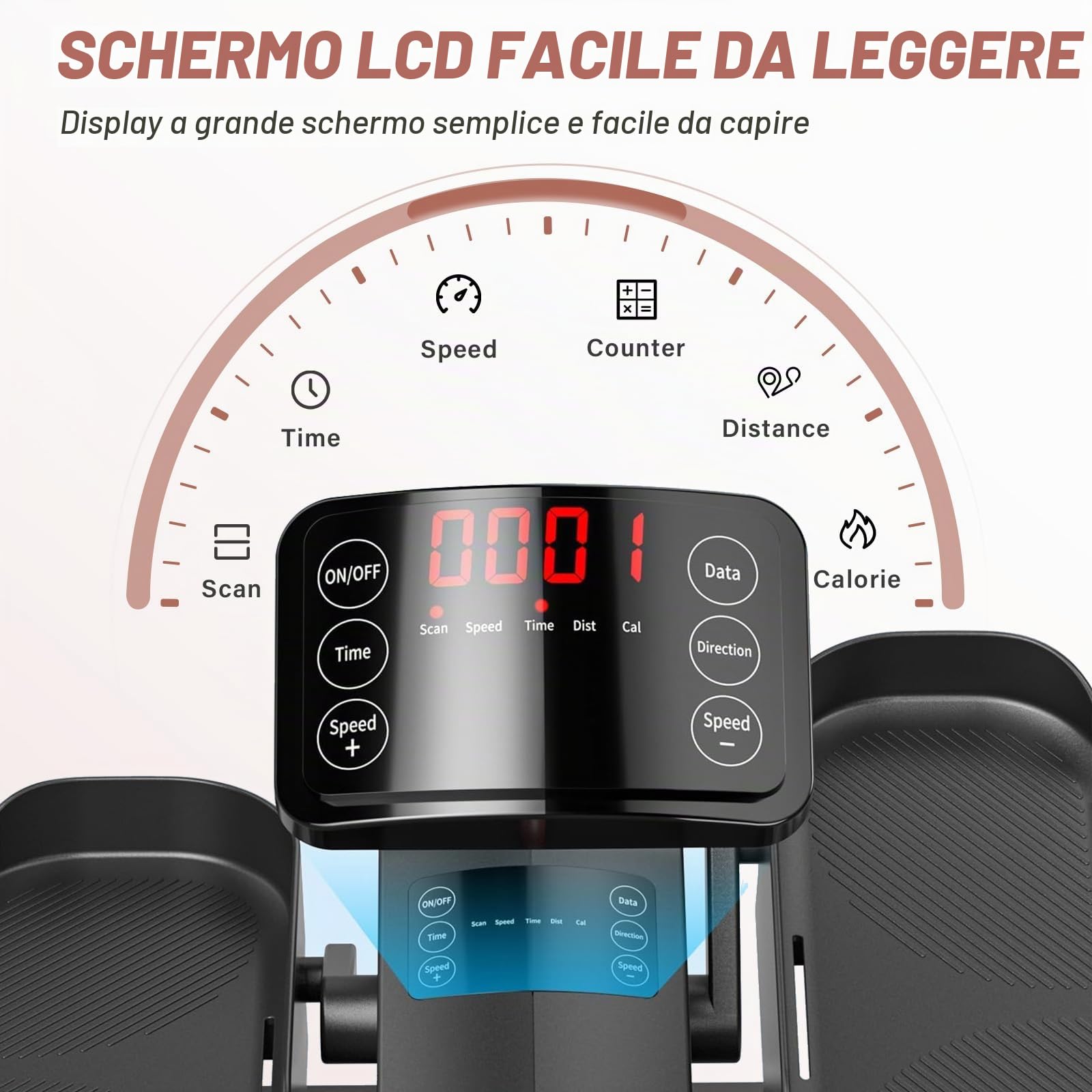 TODO Trainer Ellittico da Scrivania con Massaggi Fissi per i Piedi, Trainer Ellittico Elettrico per il Recupero Delle Gambe per Gli Anziani Pedalatore Seduto per Adolescenti e Adulti