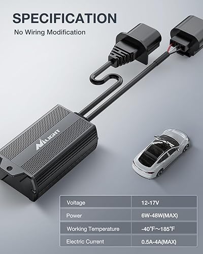 Miniatura 4 de Nilight H139008 LED CANbus Decodificador - Condensador de resistencia antiparpadeo sin errores para bombilla LED, paquete de 2