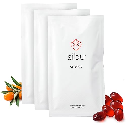 sibu Sea Buckthorn Omega-7 Softgels (90-Day Refill Sachet) – Supplement for Healthy Skin, Hair, Nails and Dryness