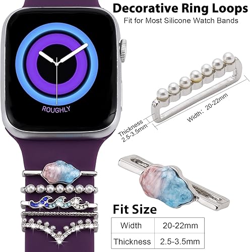 Miniatura 2 de Dijes para correa de reloj, mejora la correa de tu reloj con elegantes anillos decorativos compatibles con correas de Apple Watch de 1.772 pulgadas,