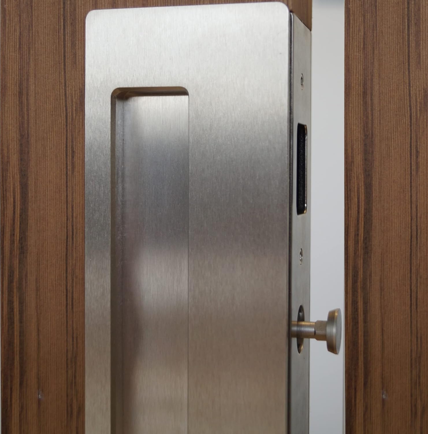 CL400A-ML-34 Magnetic Latching Passage Pocket Door Pull for 1-3/4 Inch Door Thickness - Satin Chrome