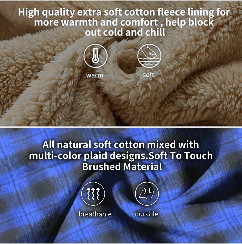 Big and Tall Men's Fleece Sherpa Lined Hooded Jacket
