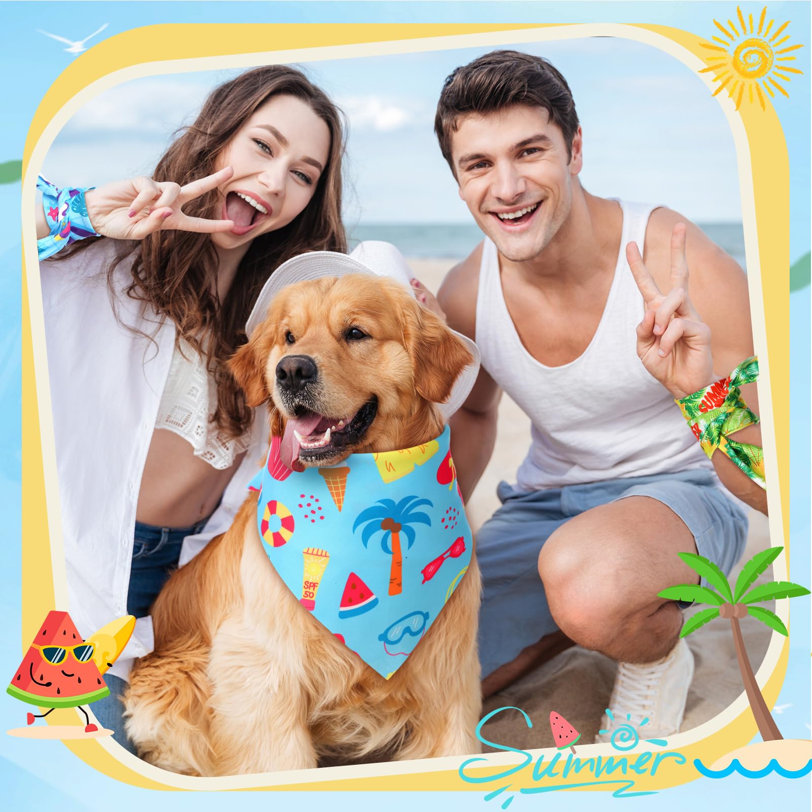Preboun Lot de 200 bandanas d'été hawaïens en vrac pour chien – Ensemble de foulards à fruits pour chiots d'été de petite, moyenne et grande taille (63,5 x 43,2 cm, 17,8 x 43,2 cm)